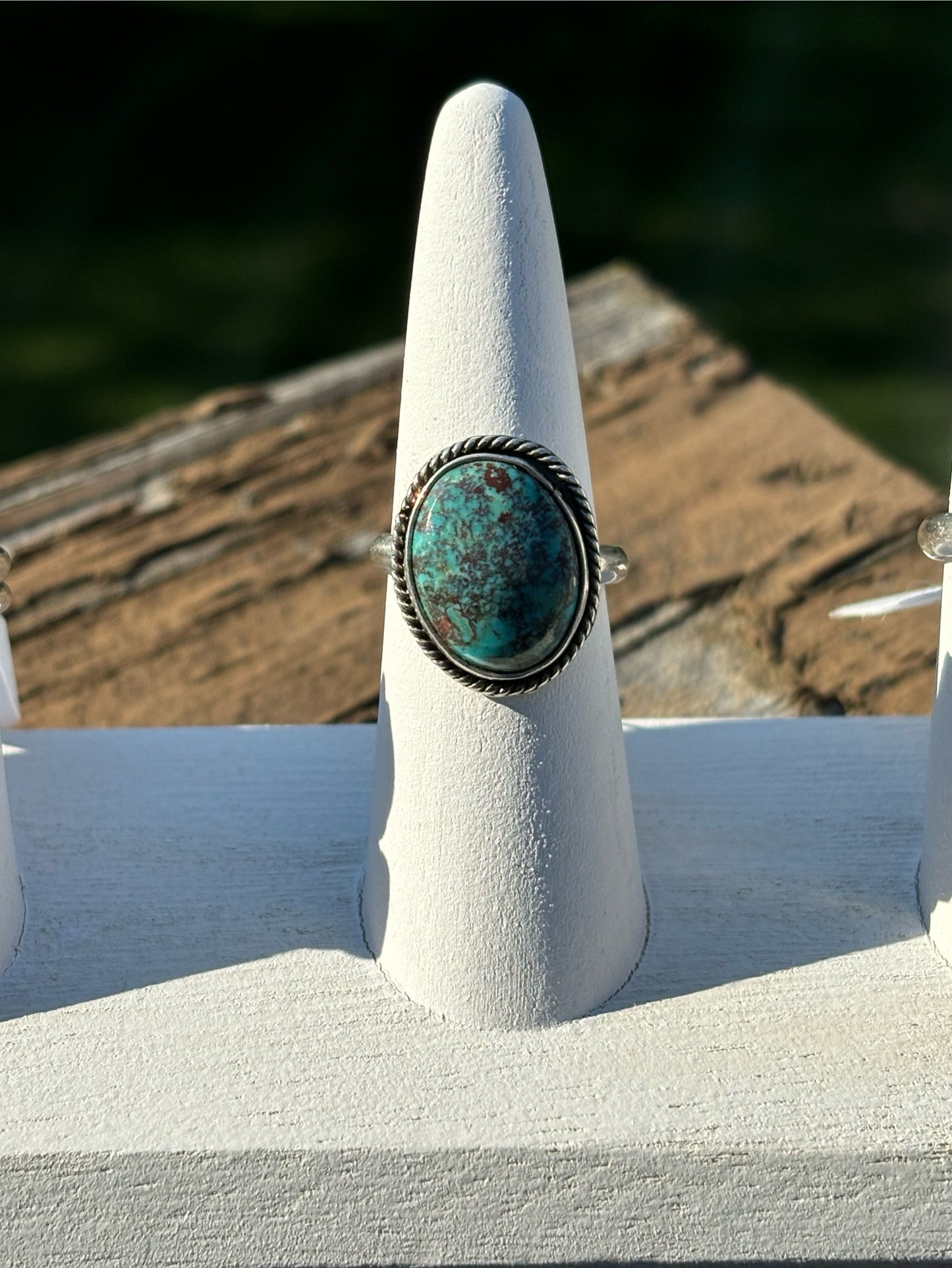 Blue Spiderweb Turquoise Statement Ring