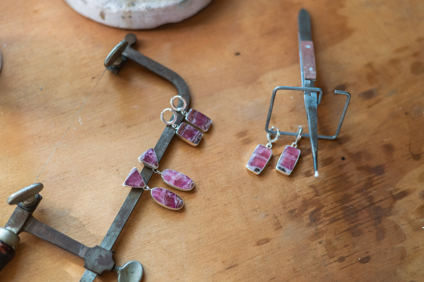 Rhodochrosite Drop Earrings